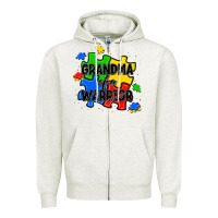 Oatmeal Heather grandma of a warrior Zipper Hoodie - JahusDesignShop