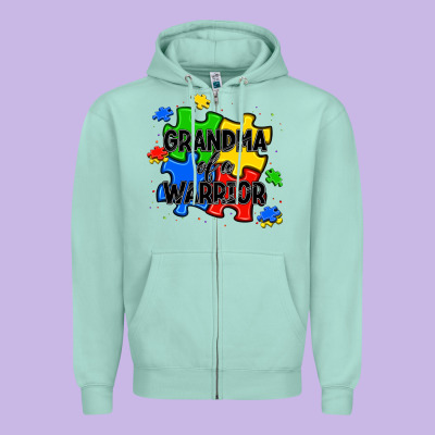 Grandma Of A Warrior Zipper Hoodie Designed By Jahusdesignshop