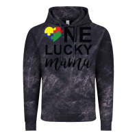 Cloud Black one lucky mama Vintage Hoodie - CowhideDigitalArt