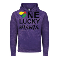 Cloud Purple one lucky mama Vintage Hoodie - CowhideDigitalArt