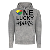 Cloud Rock one lucky mama Vintage Hoodie - CowhideDigitalArt