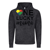Vintage Black one lucky mama Vintage Hoodie - CowhideDigitalArt