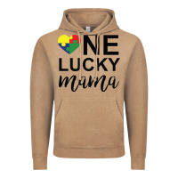 Vintage Coffee one lucky mama Vintage Hoodie - CowhideDigitalArt