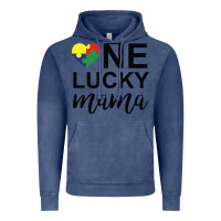 Vintage Denim one lucky mama Vintage Hoodie - CowhideDigitalArt