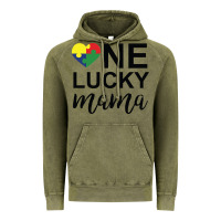 Vintage Olive one lucky mama Vintage Hoodie - CowhideDigitalArt
