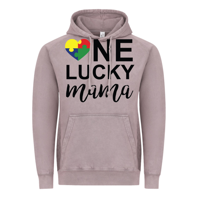 One Lucky Mama Vintage Hoodie by CowhideDigitalArt | Teevron