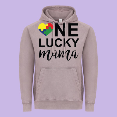 One Lucky Mama Vintage Hoodie Designed By Cowhidedigitalart