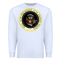 White fake seal of the president of the united states Premium Sweatshirt - DesigneFamous