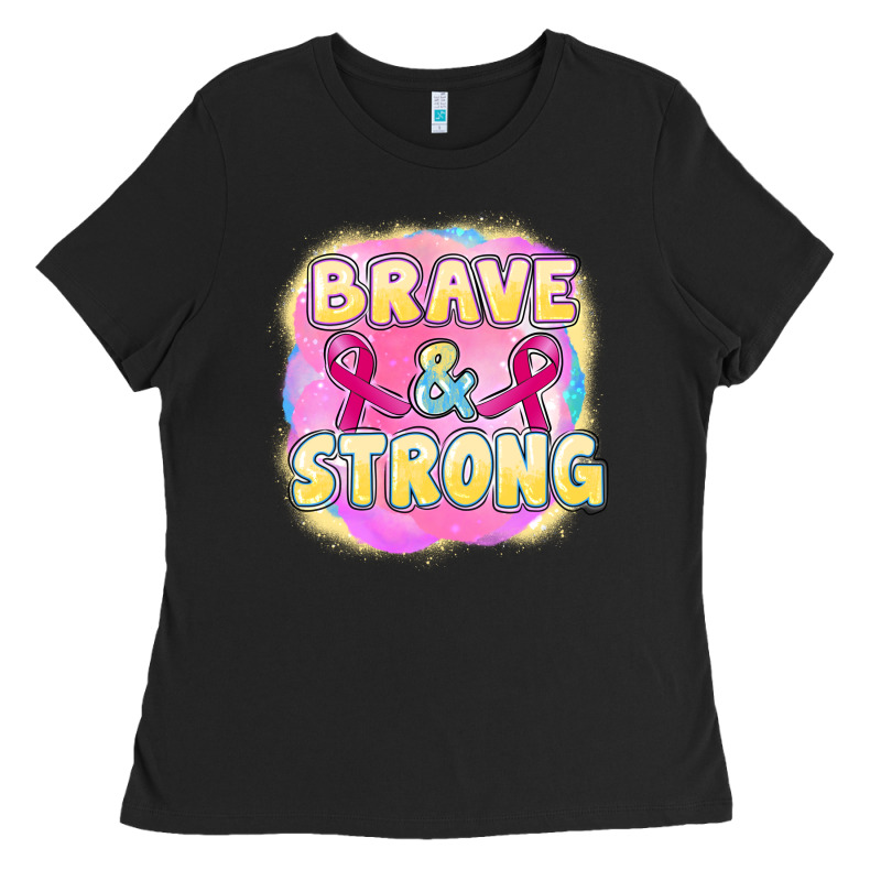 Brave And Strong Cancer Ladies Tee by FaDigitalArtStudio | Teevron