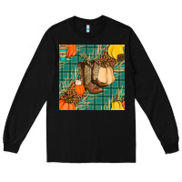 Black fall boot seamless pattern Long Sleeve Tee - BundleAndBundleShop