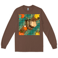 Chestnut fall boot seamless pattern Long Sleeve Tee - BundleAndBundleShop