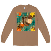 Toasted Coconut fall boot seamless pattern Long Sleeve Tee - BundleAndBundleShop