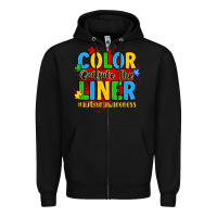 Black color outside the liner autism awareness Zipper Hoodie - JahusDesignShop