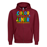 Burgundy color outside the liner autism awareness Zipper Hoodie - JahusDesignShop
