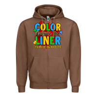 Chestnut color outside the liner autism awareness Zipper Hoodie - JahusDesignShop