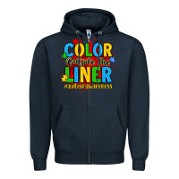 Navy color outside the liner autism awareness Zipper Hoodie - JahusDesignShop