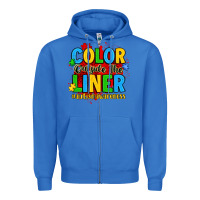 True Royal color outside the liner autism awareness Zipper Hoodie - JahusDesignShop