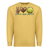 Antique Gold peace love softball Premium Sweatshirt - JahusDesignShop