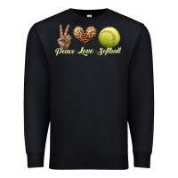 Black peace love softball Premium Sweatshirt - JahusDesignShop