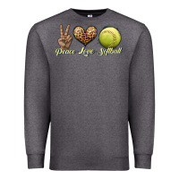 Charcoal Heather peace love softball Premium Sweatshirt - JahusDesignShop