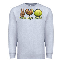 Heather Grey peace love softball Premium Sweatshirt - JahusDesignShop