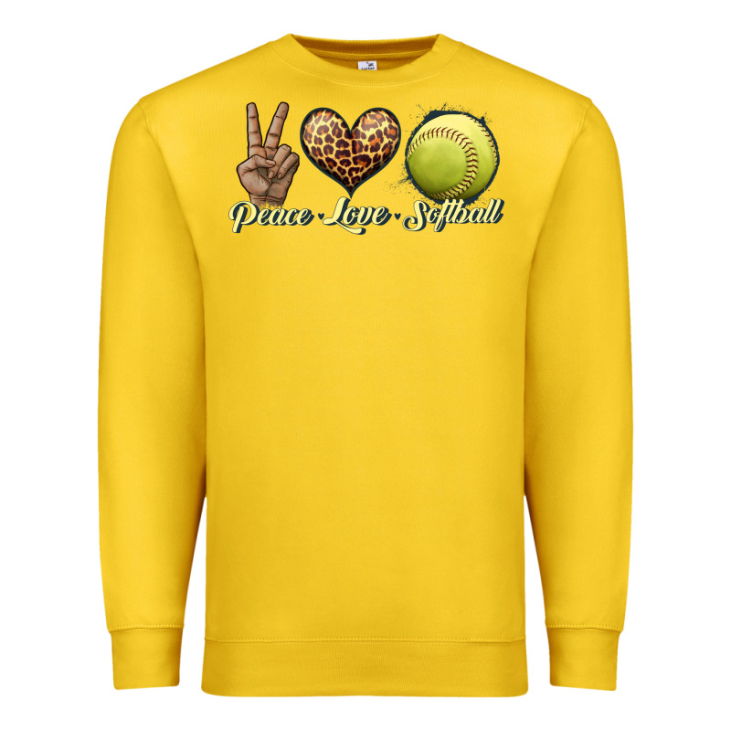 Peace Love Softball Premium Sweatshirt by JahusDesignShop | Teevron