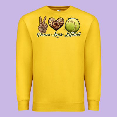 Peace Love Softball Premium Sweatshirt Designed By Jahusdesignshop
