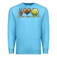 Ocean Blue peace love softball Premium Sweatshirt - JahusDesignShop