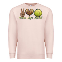Pale Pink peace love softball Premium Sweatshirt - JahusDesignShop