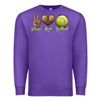 Purple peace love softball Premium Sweatshirt - JahusDesignShop