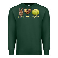 Sports Green peace love softball Premium Sweatshirt - JahusDesignShop
