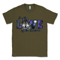 Army Green for the love of the wolves Classic Tee - RanaPortraitStore