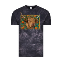 Cloud Black highland cow fall Vintage Tee - RanaPortraitStore
