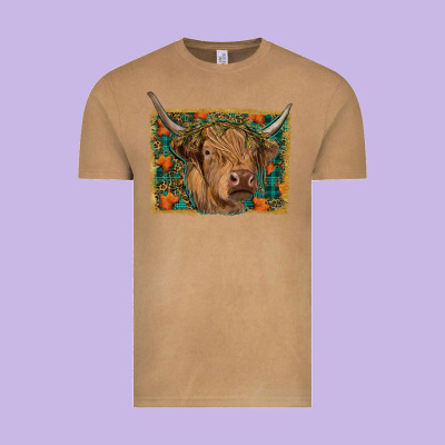 Highland Cow Fall Vintage Tee Designed By Ranaportraitstore