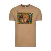 Vintage Coffee highland cow fall Vintage Tee - RanaPortraitStore