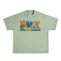 Oil Green Peace Love Hannukah Urban Heavy Tee - BundleAndBundleShop