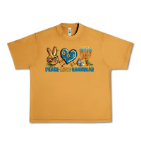Peanut Butter Peace Love Hannukah Urban Heavy Tee - BundleAndBundleShop