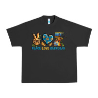 Pigment Black Peace Love Hannukah Urban Heavy Tee - BundleAndBundleShop