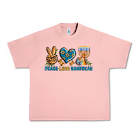 Salmon Peace Love Hannukah Urban Heavy Tee - BundleAndBundleShop