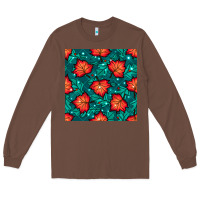 Chestnut fall leaves seamless pattern Long Sleeve Tee - BundleAndBundleShop