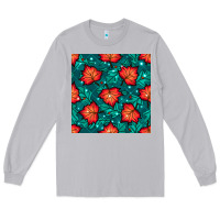 Moon Dust fall leaves seamless pattern Long Sleeve Tee - BundleAndBundleShop