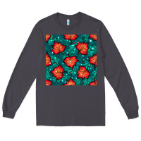 Smoke fall leaves seamless pattern Long Sleeve Tee - BundleAndBundleShop
