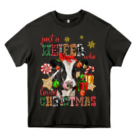 Asphalt just a heifer who loves christmas cow Heavy Core Tee - CowGirlArtShop