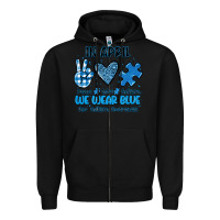 Black in april we wear blue Zipper Hoodie - JahusDesignShop