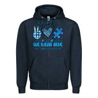Navy in april we wear blue Zipper Hoodie - JahusDesignShop