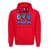 Red in april we wear blue Zipper Hoodie - JahusDesignShop