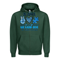 Sports Green in april we wear blue Zipper Hoodie - JahusDesignShop