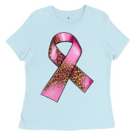 Baby Blue Breast Cancer ribbon Ladies Tee - FaDigitalArtStudio
