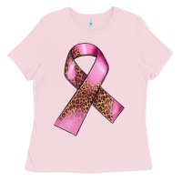 Bubblegum Pink Breast Cancer ribbon Ladies Tee - FaDigitalArtStudio