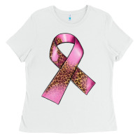 White Breast Cancer ribbon Ladies Tee - FaDigitalArtStudio